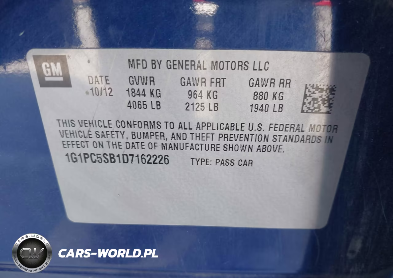 2013 Chevrolet Cruze 1Lt Auto VIN:1G1PC5SB1D7162226 - 9