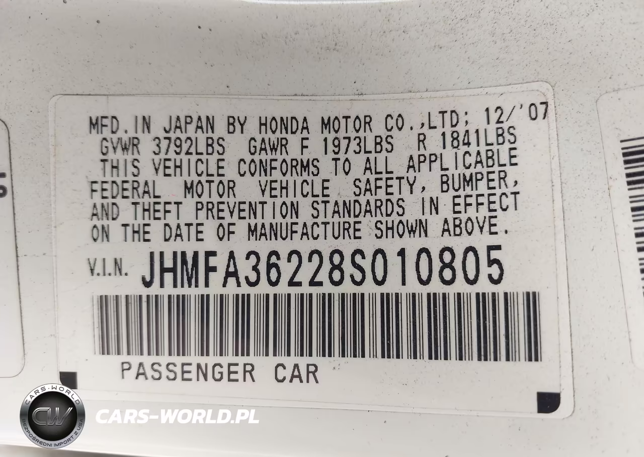 2008 Honda Civic Hybrid VIN:JHMFA36228S010805 - 9