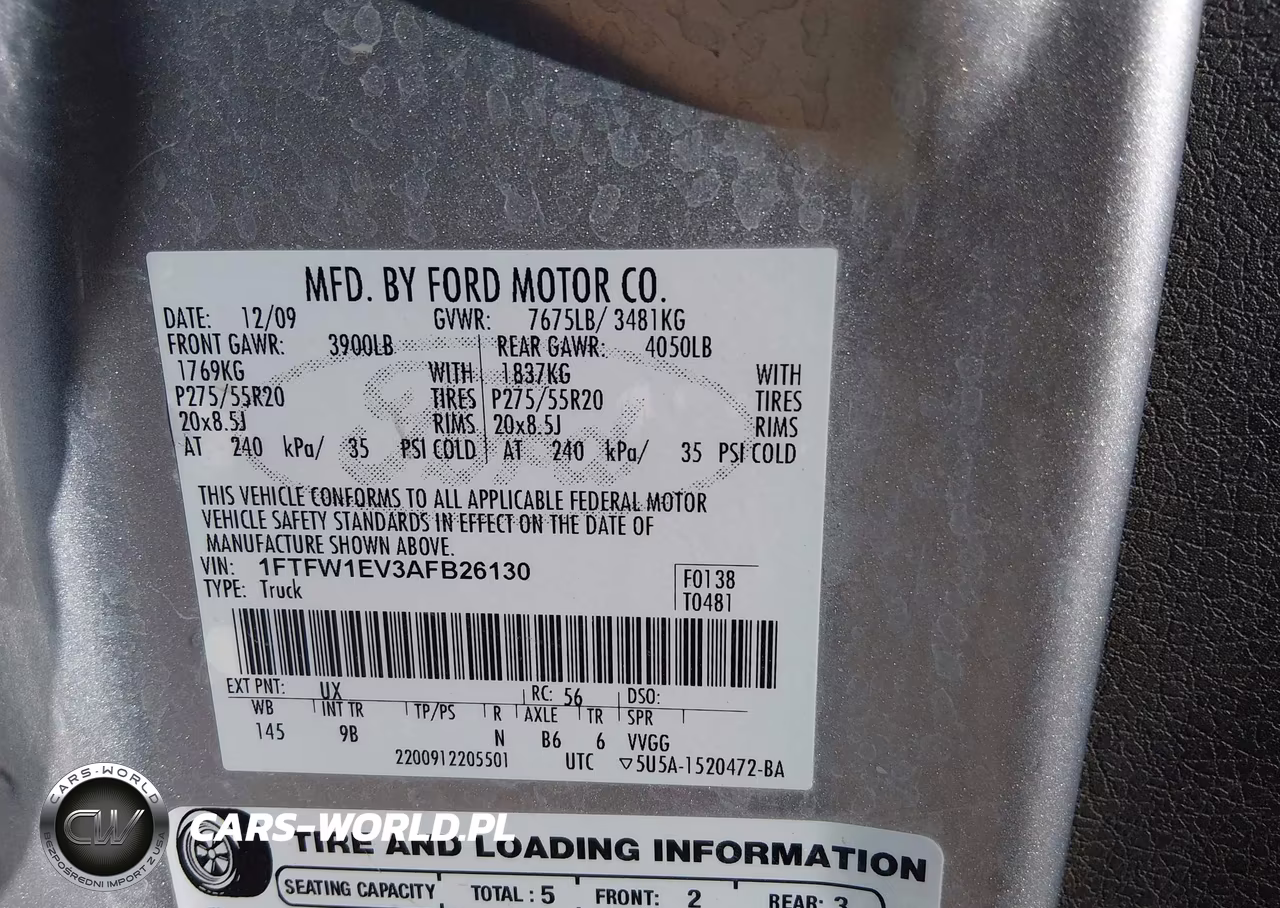 2010 Ford F-150 Fx4-Harley-Davidson-King Ranch-Lariat-Platinum-Xl-Xlt VIN:1FTFW1EV3AFB26130 - 9