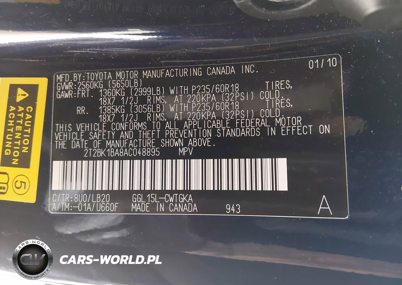 2010 Lexus Rx 350 VIN:2T2BK1BA8AC048895 - 9