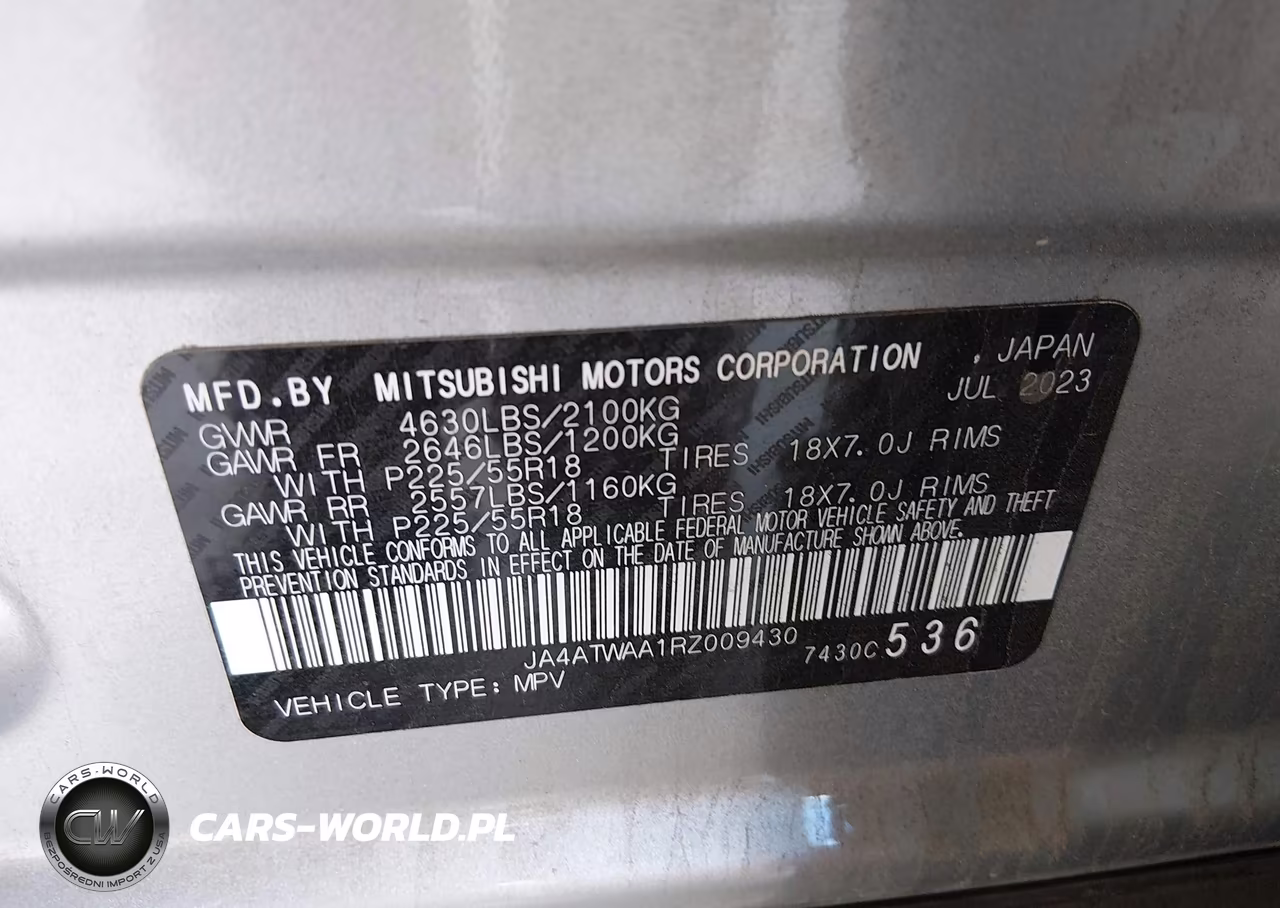 2024 Mitsubishi Eclipse Cross VIN:JA4ATWAA1RZ009430 - 8