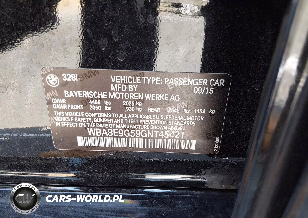 2016 BMW 328I VIN:WBA8E9G59GNT45421 - 9