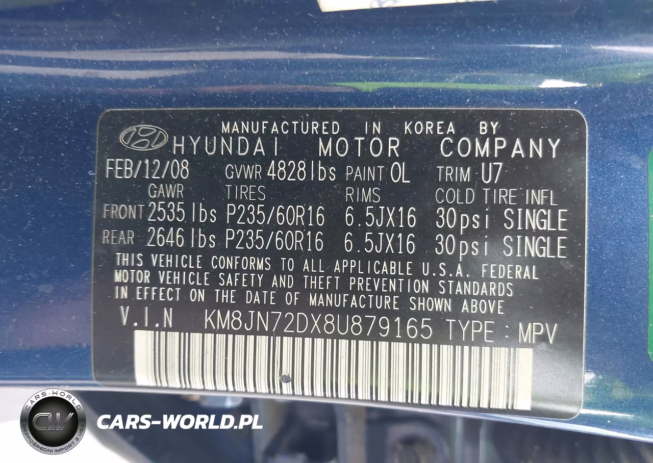 2008 Hyundai Tucson Limited V6-Se VIN:KM8JN72DX8U879165 - 9