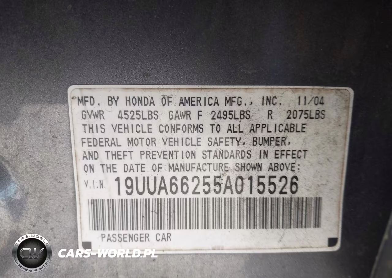 2005 Acura Tl VIN:19UUA66255A015526 - 9