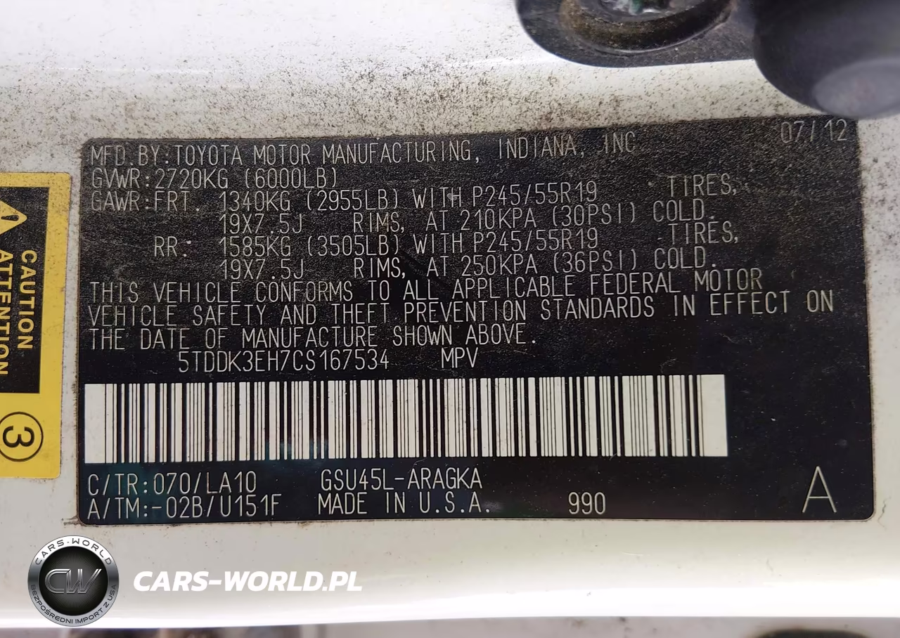 2012 Toyota Highlander Limited V6 VIN:5TDDK3EH7CS167534 - 9