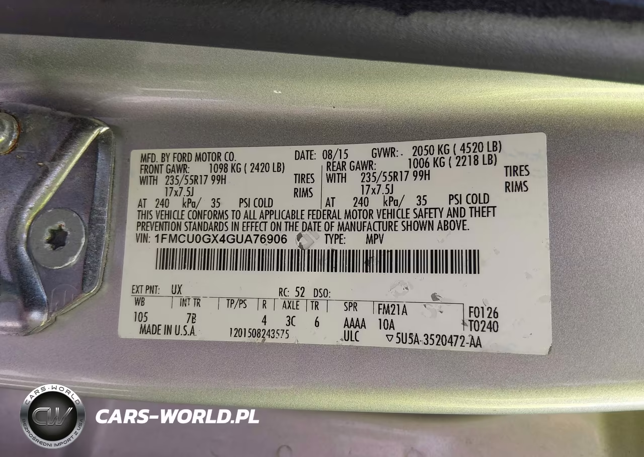 2016 Ford Escape Se VIN:1FMCU0GX4GUA76906 - 9