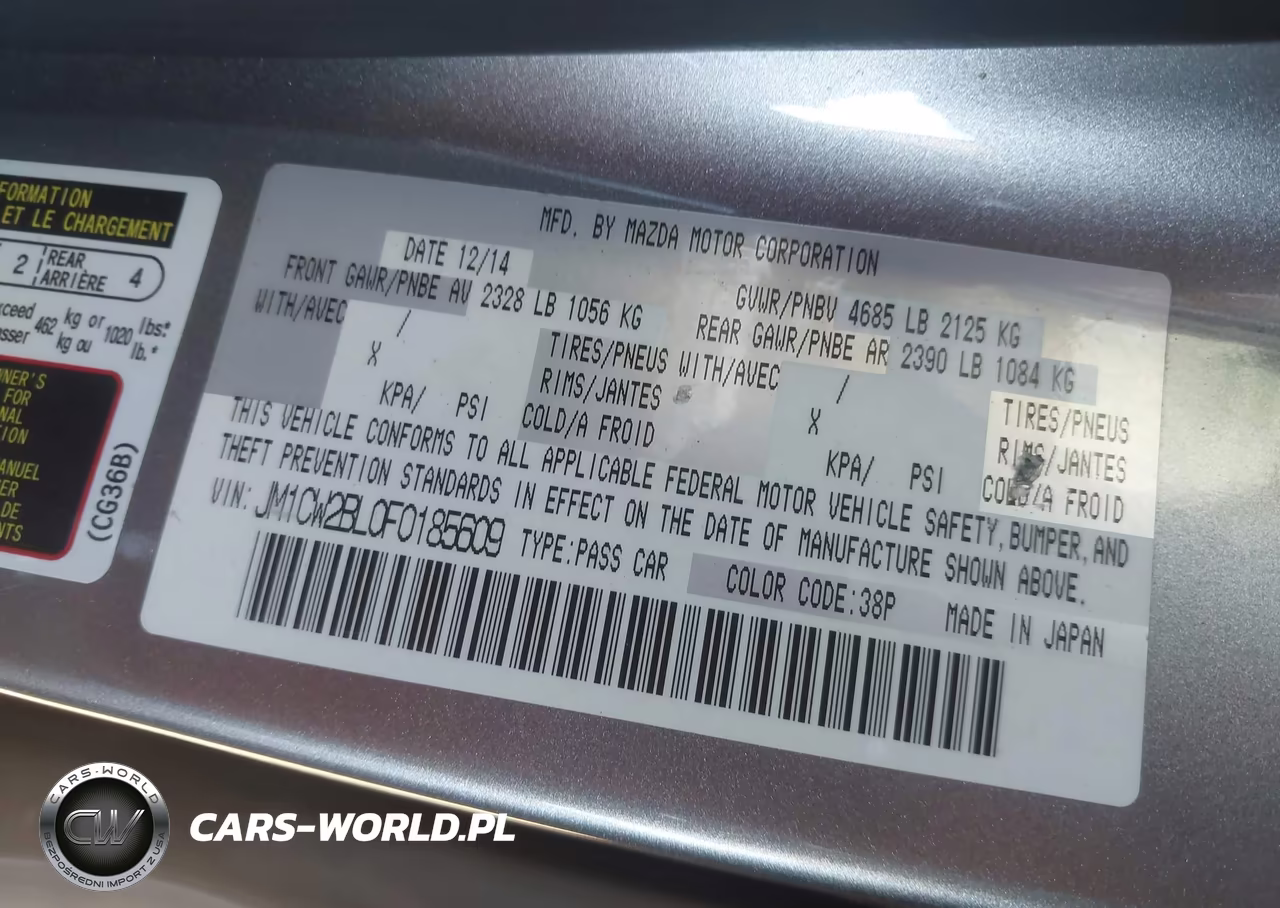 2015 Mazda Mazda5 Sport VIN:JM1CW2BL0F0185609 - 9