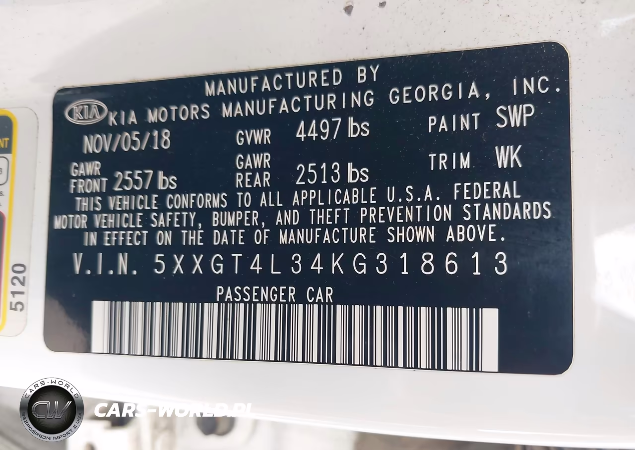 2019 Kia Optima Lx VIN:5XXGT4L34KG318613 - 9