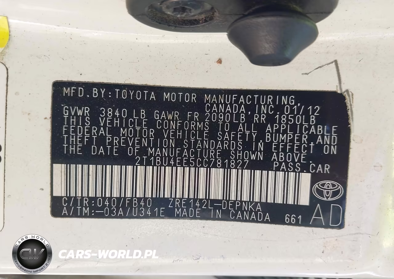 2012 Toyota Corolla Le VIN:2T1BU4EE5CC781827 - 9