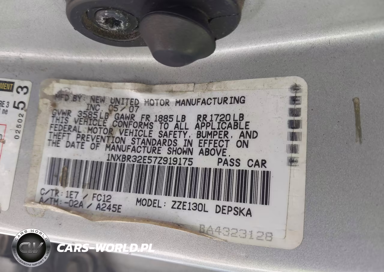 2007 Toyota Corolla S VIN:1NXBR32E57Z919175 - 9
