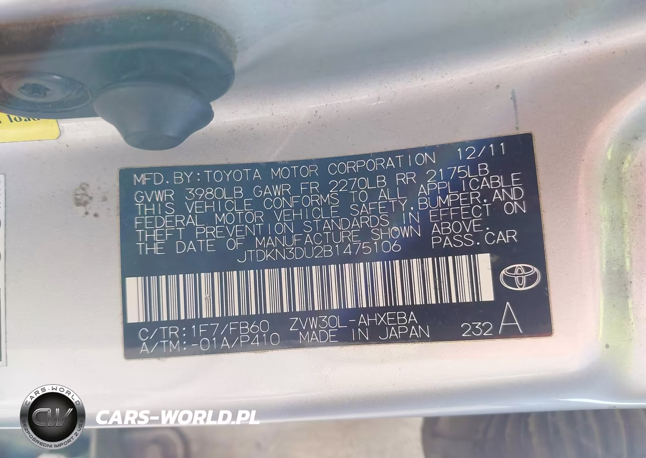 2011 Toyota Prius Two VIN:JTDKN3DU2B1475106 - 9