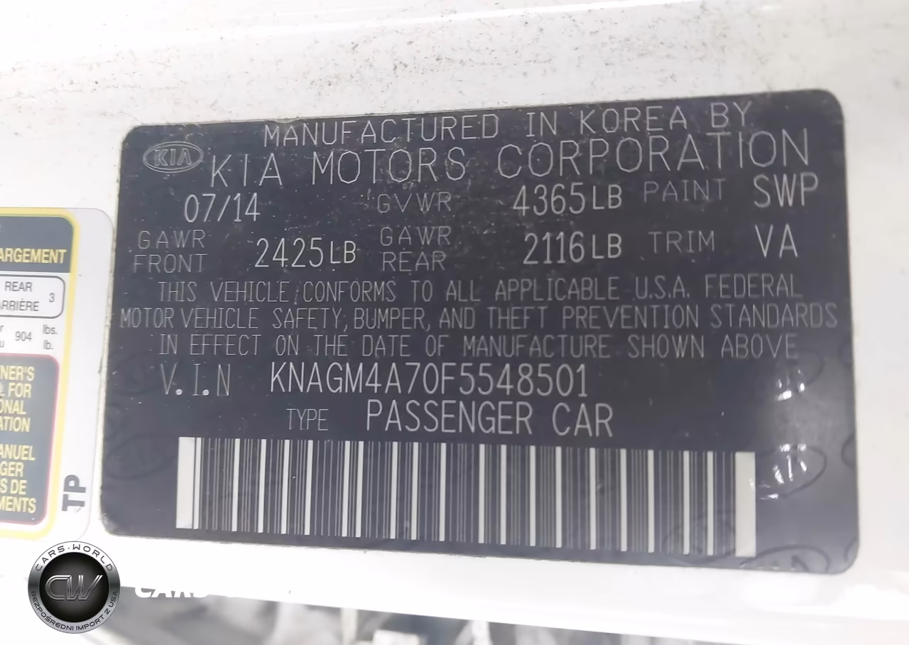 2015 Kia Optima Lx VIN:KNAGM4A70F5548501 - 9