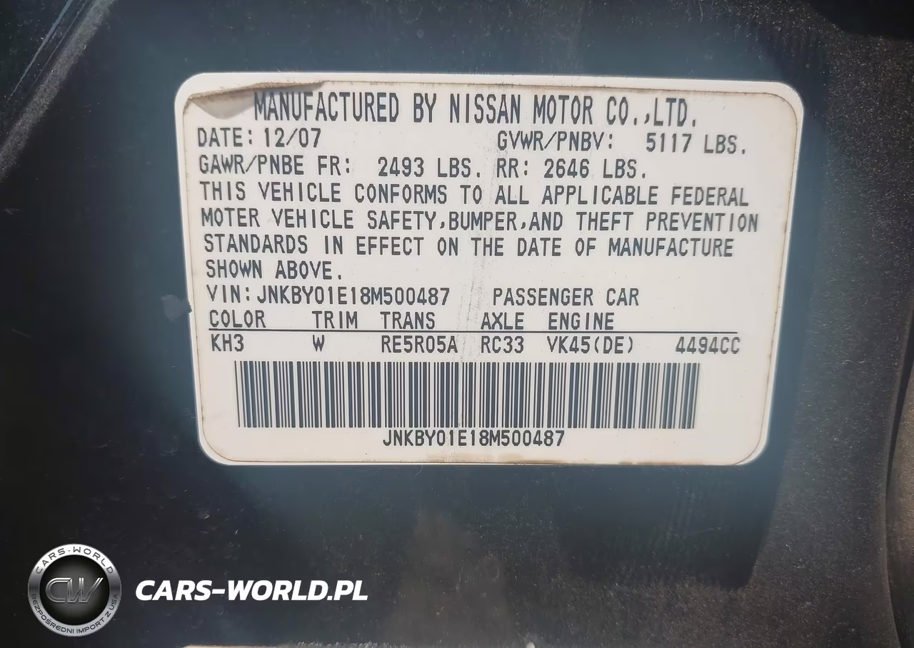 2008 Infiniti M45 VIN:JNKBY01E18M500487 - 9