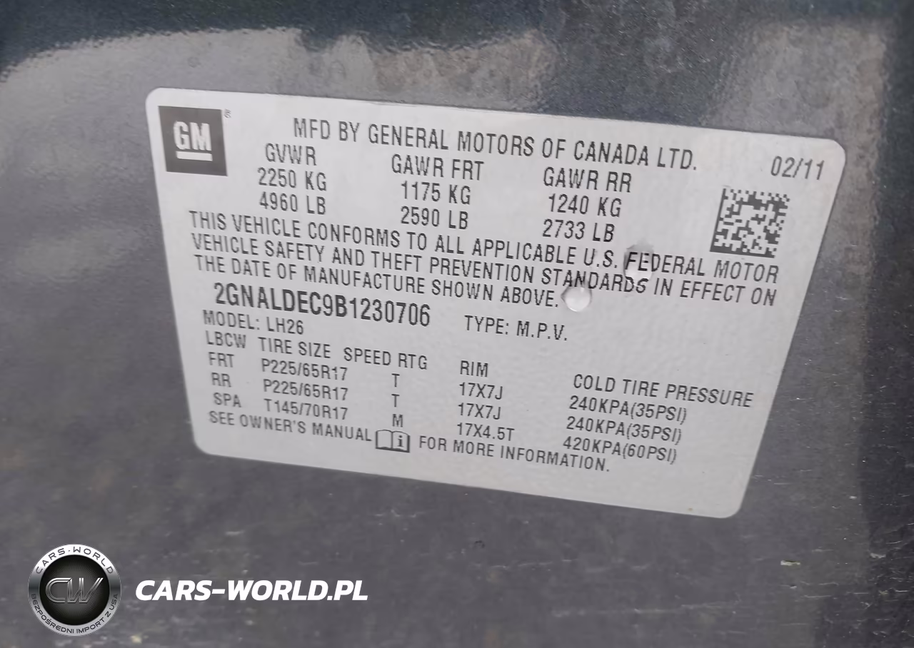 2011 Chevrolet Equinox Lt W-1Lt VIN:2GNALDEC9B1230706 - 9