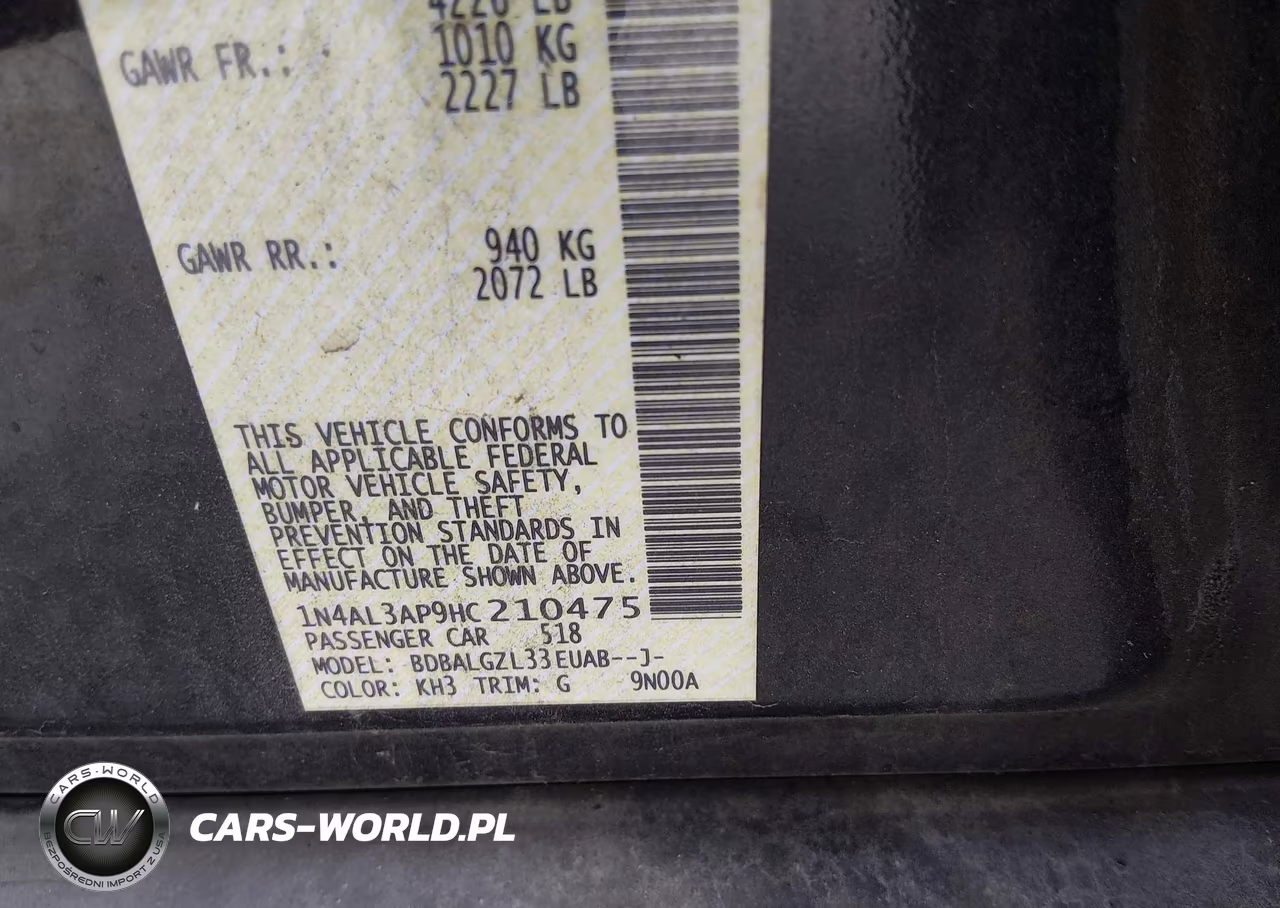2017 Nissan Altima 2.5 S VIN:1N4AL3AP9HC210475 - 9