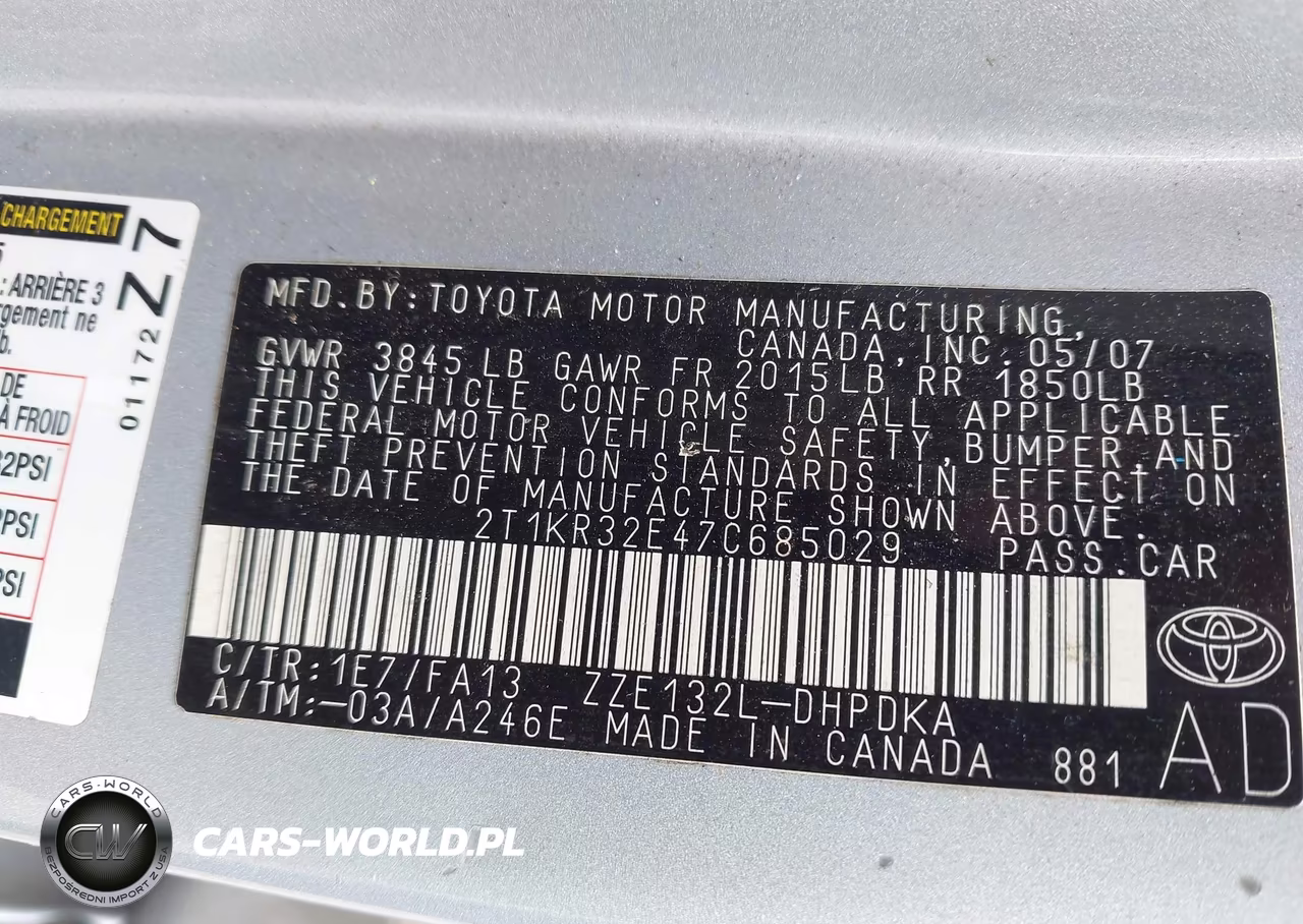 2007 Toyota Matrix VIN:2T1KR32E47C685029 - 9