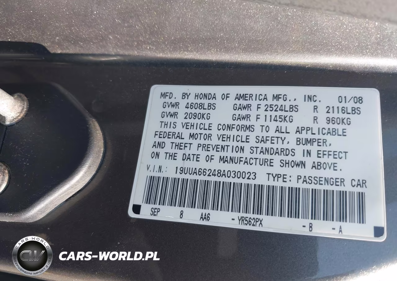 2008 Acura Tl 3.2 VIN:19UUA66248A030023 - 9
