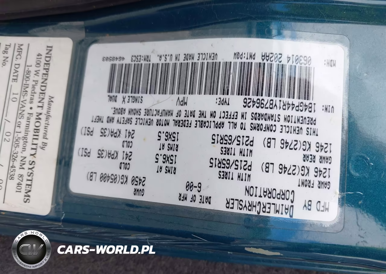 2000 Dodge Grand Caravan Se VIN:1B4GP44R1YB796426 - 9