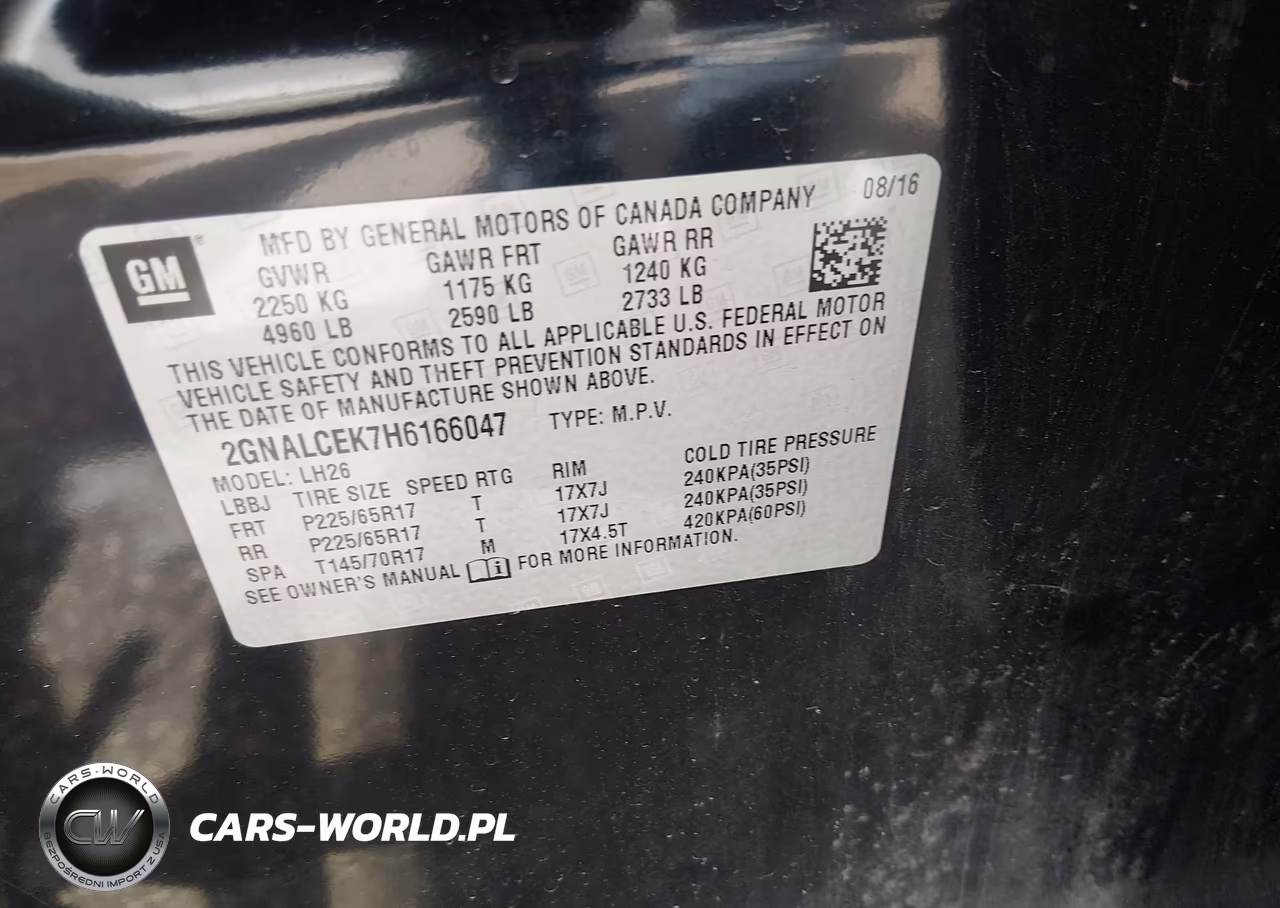 2017 Chevrolet Equinox Lt VIN:2GNALCEK7H6166047 - 9