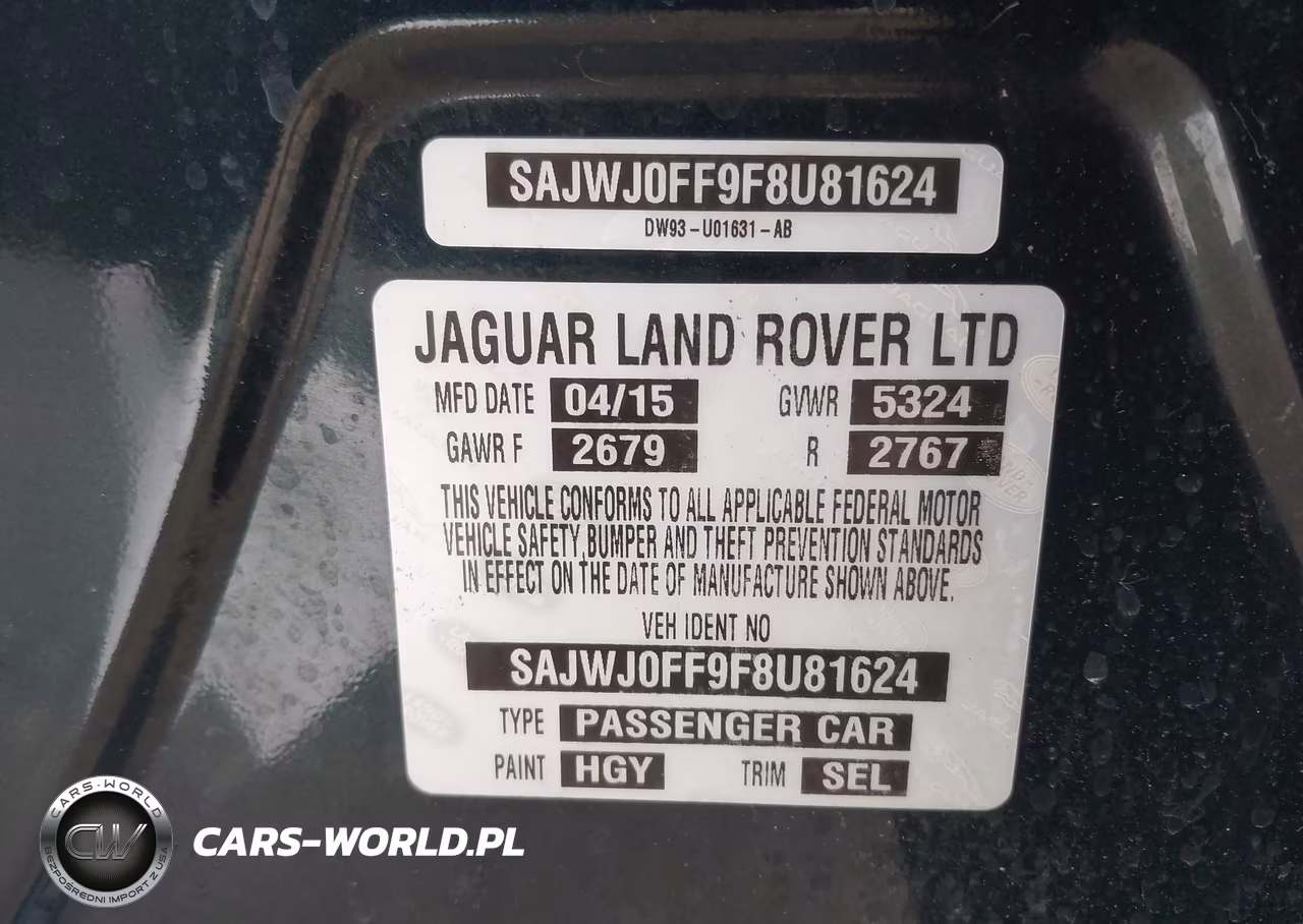 2015 Jaguar Xf 3.0 Portfolio-3.0 Sport VIN:SAJWJ0FF9F8U81624 - 9