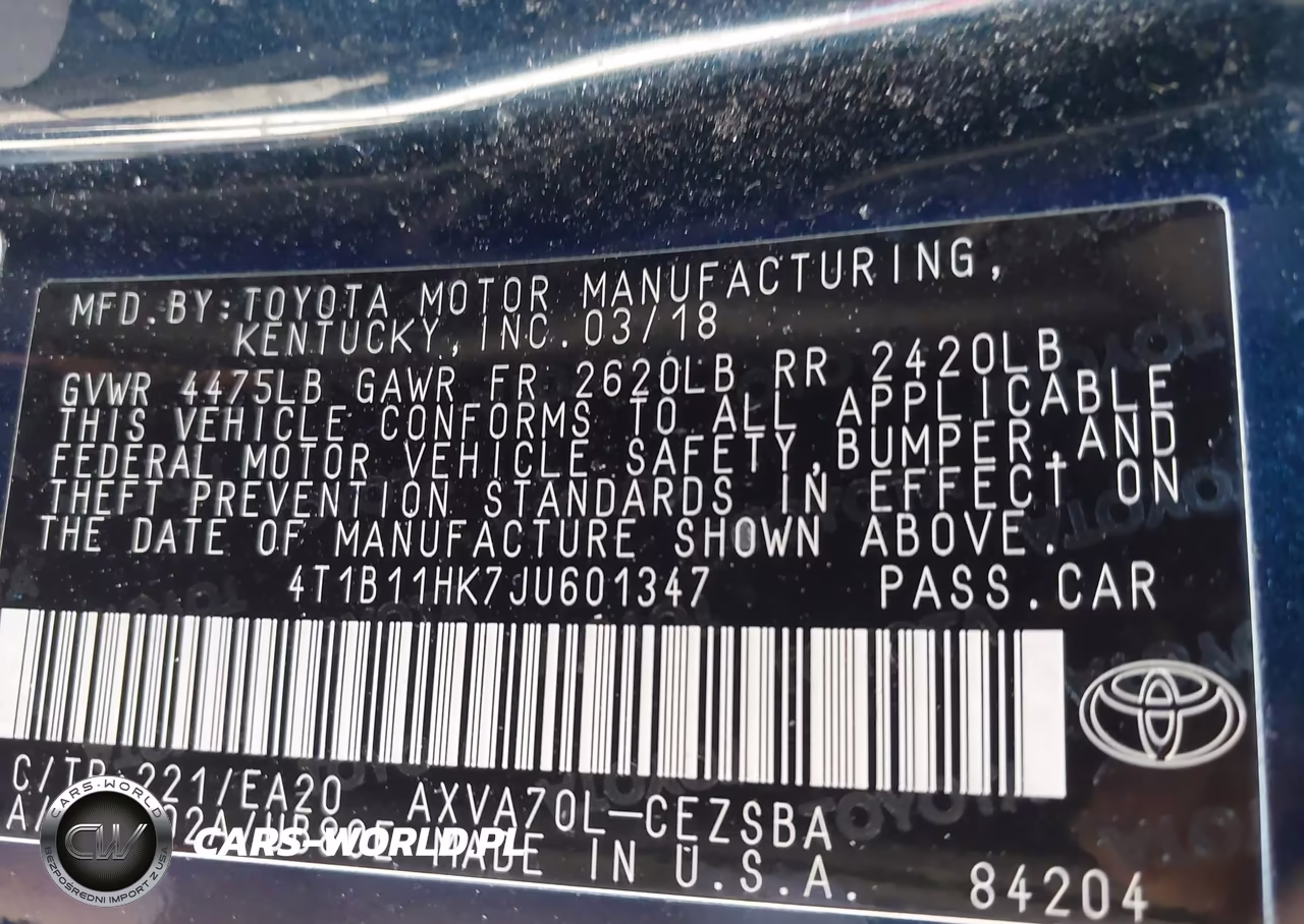 2018 Toyota Camry Se VIN:4T1B11HK7JU601347 - 9