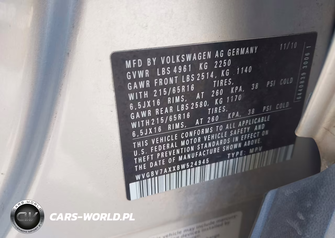 2011 Volkswagen Tiguan S VIN:WVGBV7AXXBW524945 - 9