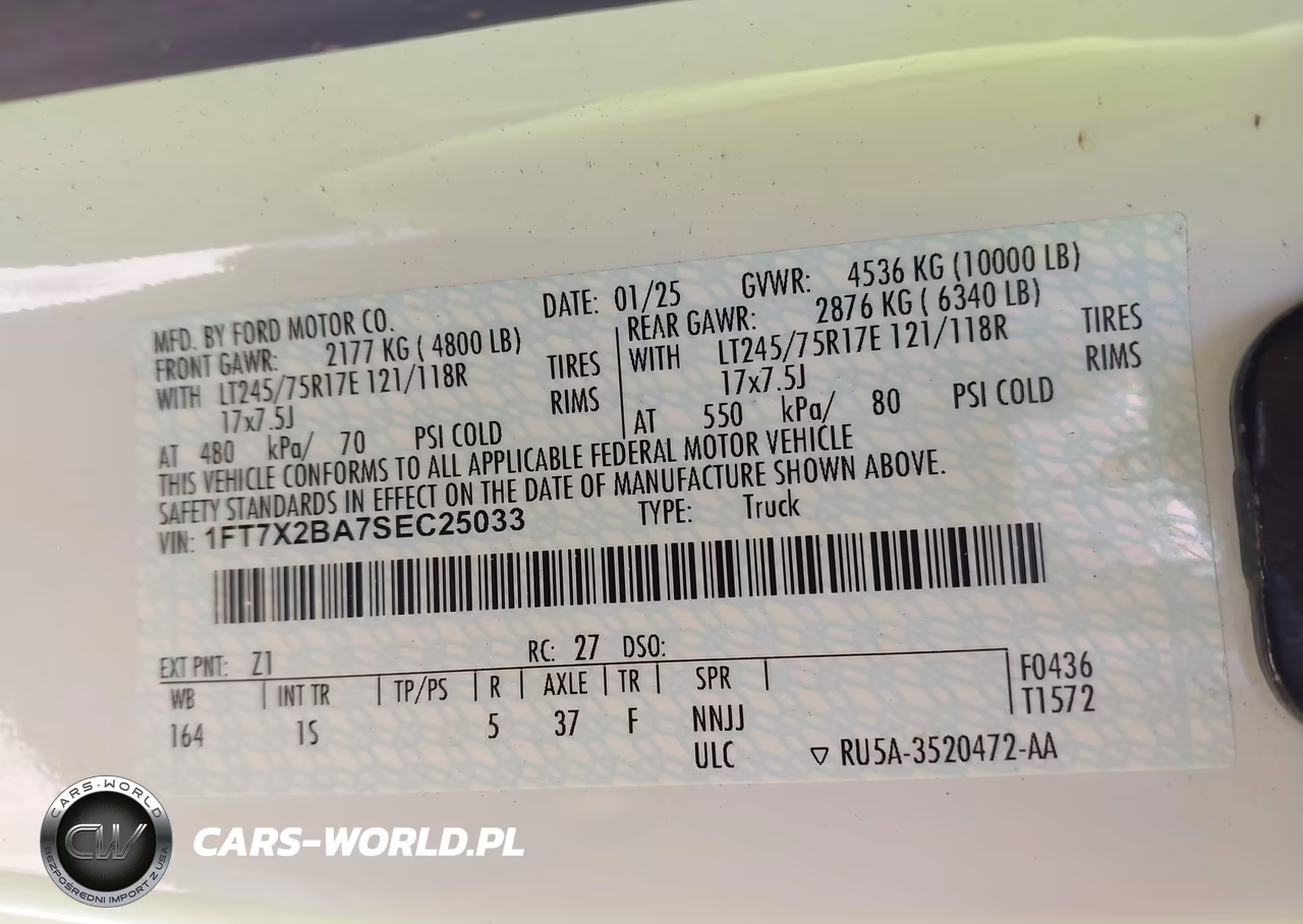 2025 Ford F-250 Xl VIN:1FT7X2BA7SEC25033 - 9