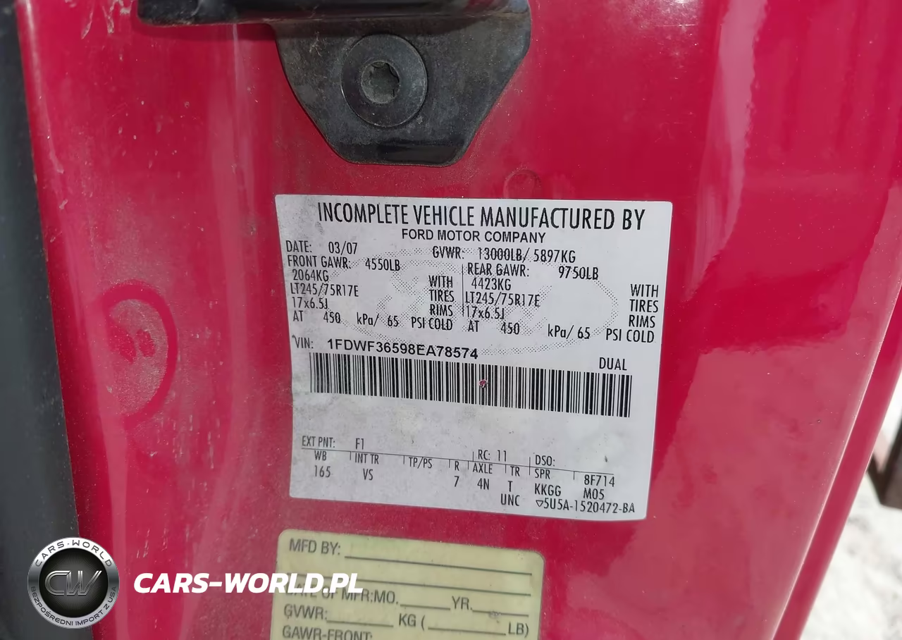 2008 Ford F-350 Chassis Xl-Xlt VIN:1FDWF36598EA78574 - 8