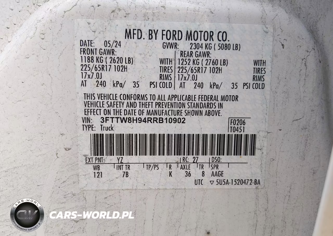 2024 Ford Maverick Xlt VIN:3FTTW8H94RRB10902 - 9