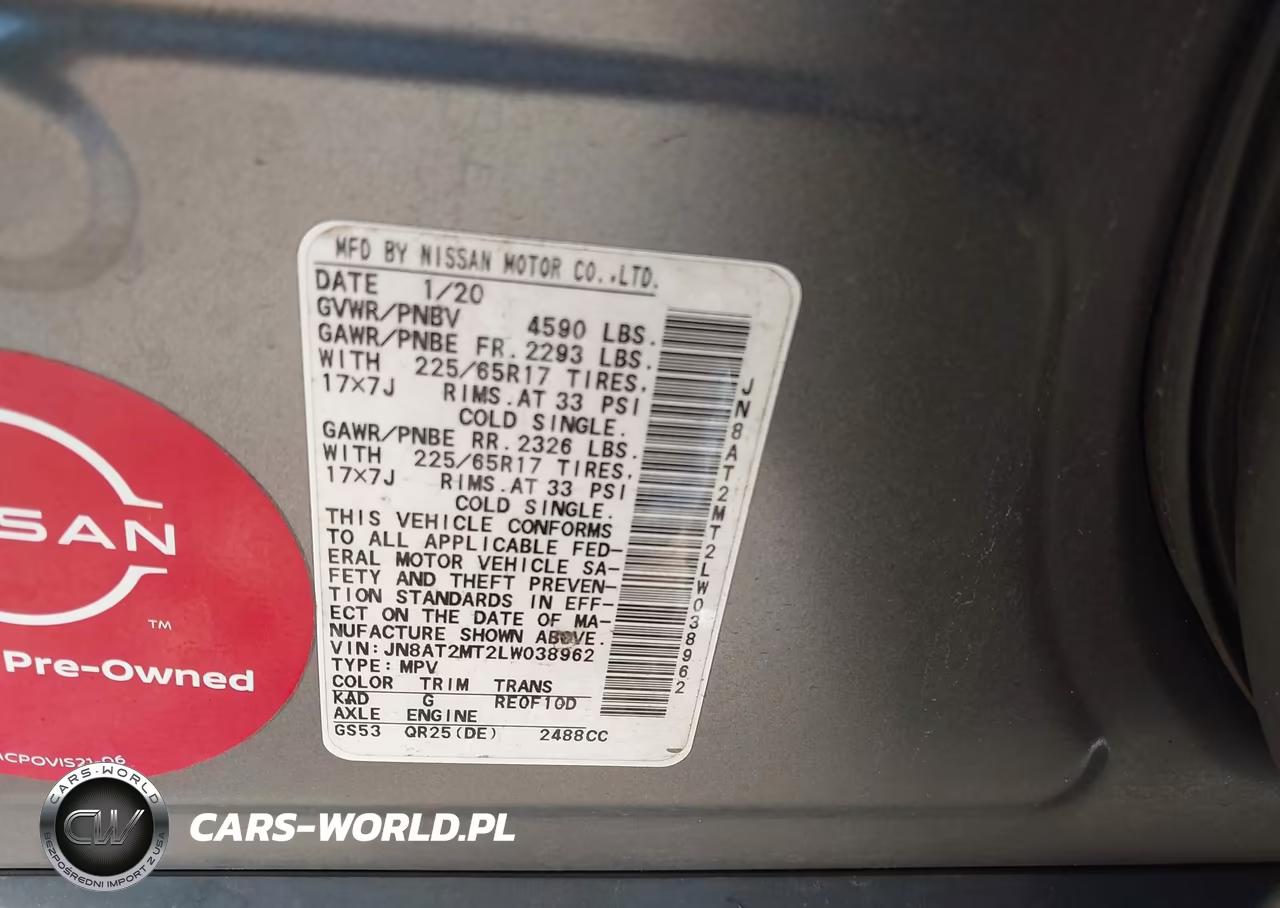 2020 Nissan Rogue S Fwd VIN:JN8AT2MT2LW038962 - 9