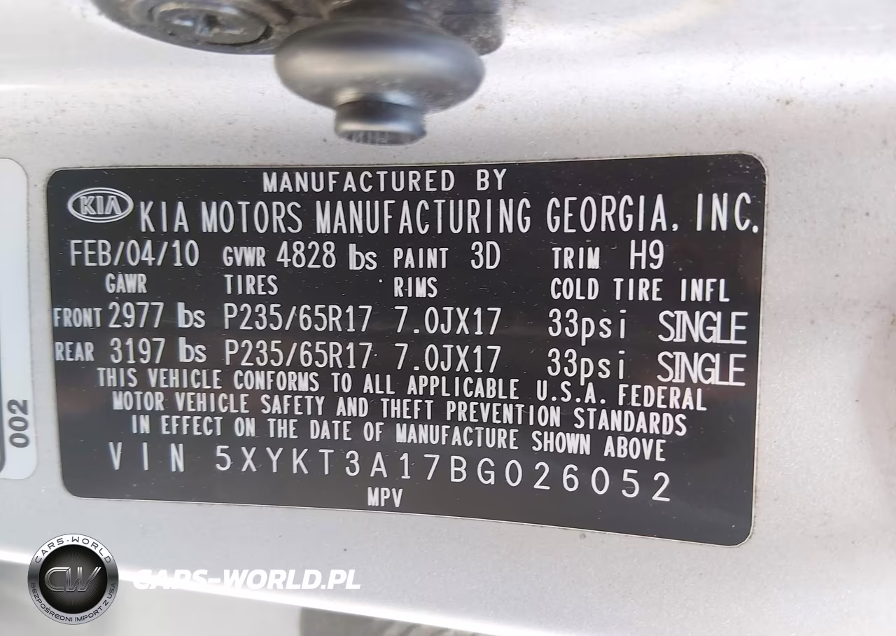 2011 Kia Sorento VIN:5XYKT3A17BG026052 - 9