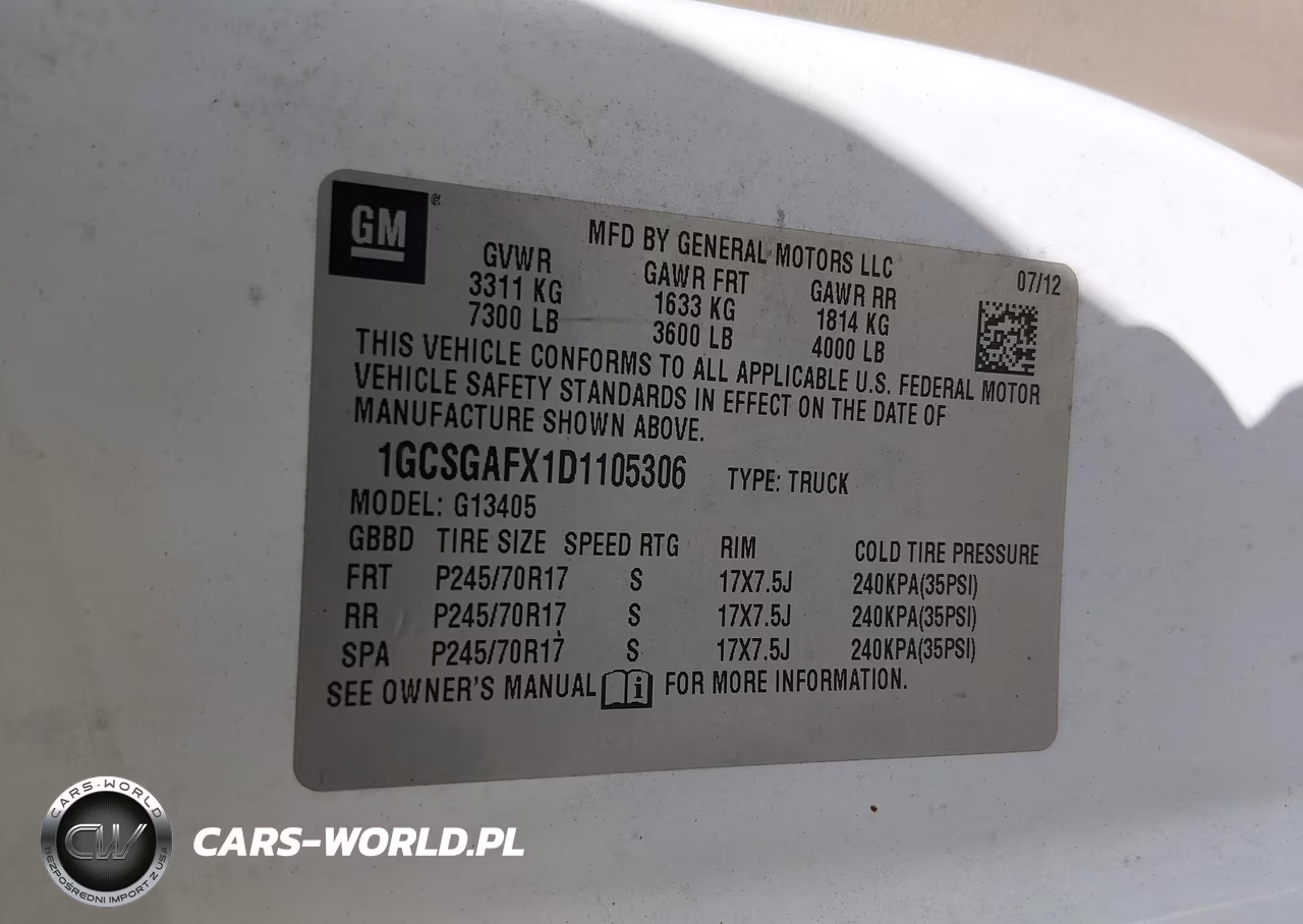 2013 Chevrolet Express 1500 Work Van VIN:1GCSGAFX1D1105306 - 9