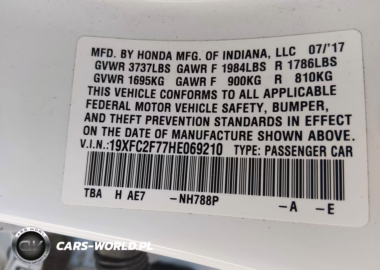 2017 Honda Civic Ex VIN:19XFC2F77HE069210 - 9