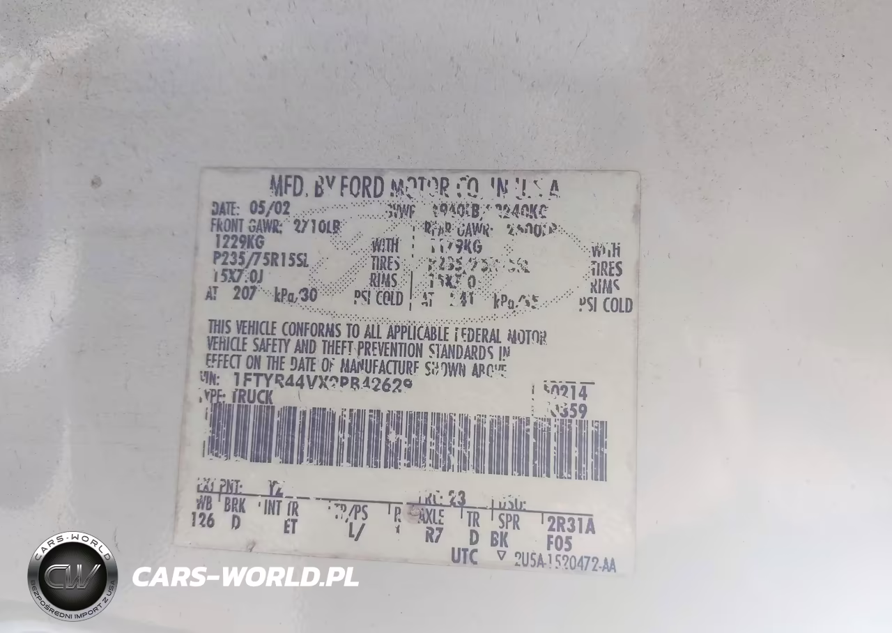 2002 Ford Ranger Edge-Tremor-Xlt VIN:1FTYR44VX2PB42629 - 9
