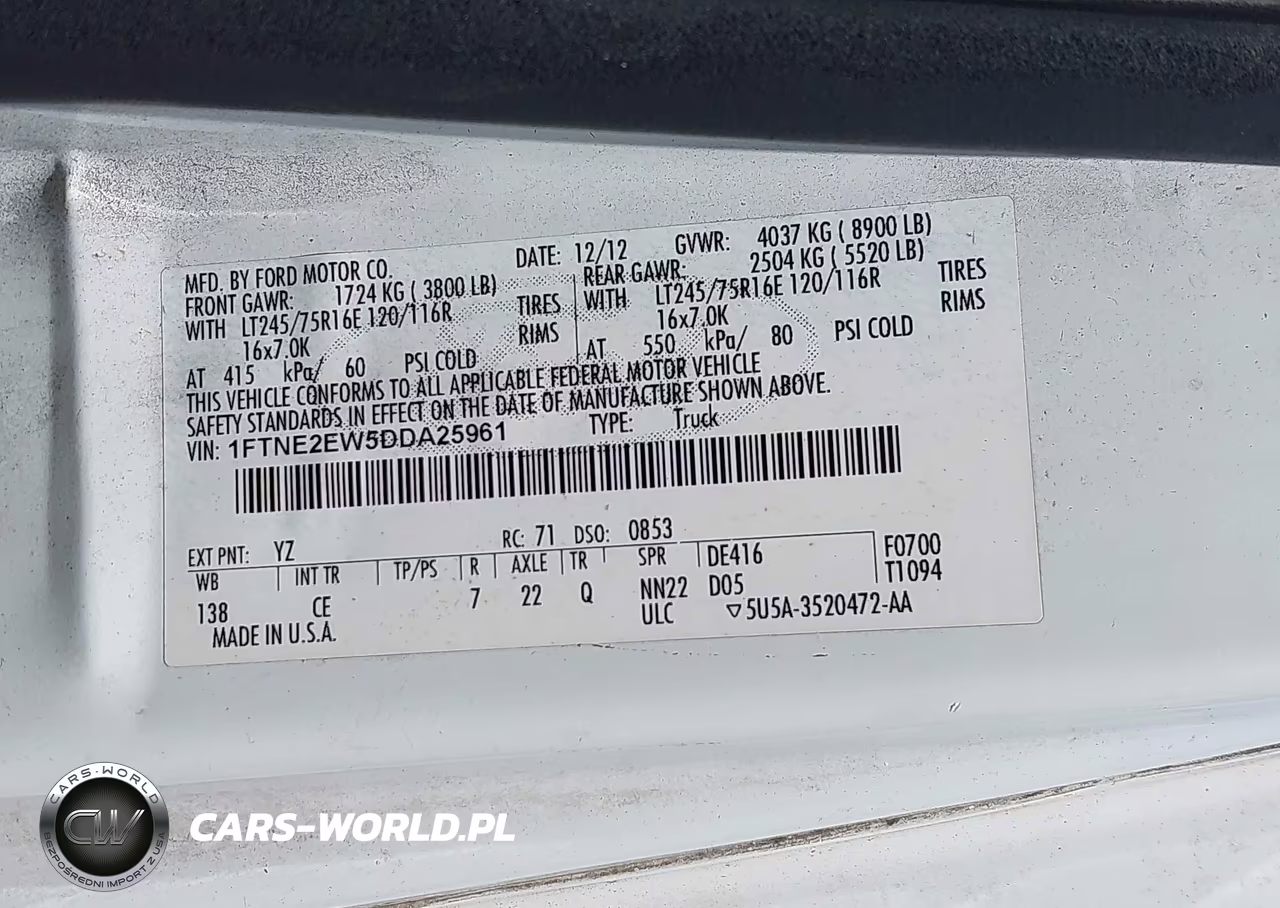 2013 Ford E-250 Commercial VIN:1FTNE2EW5DDA25961 - 9