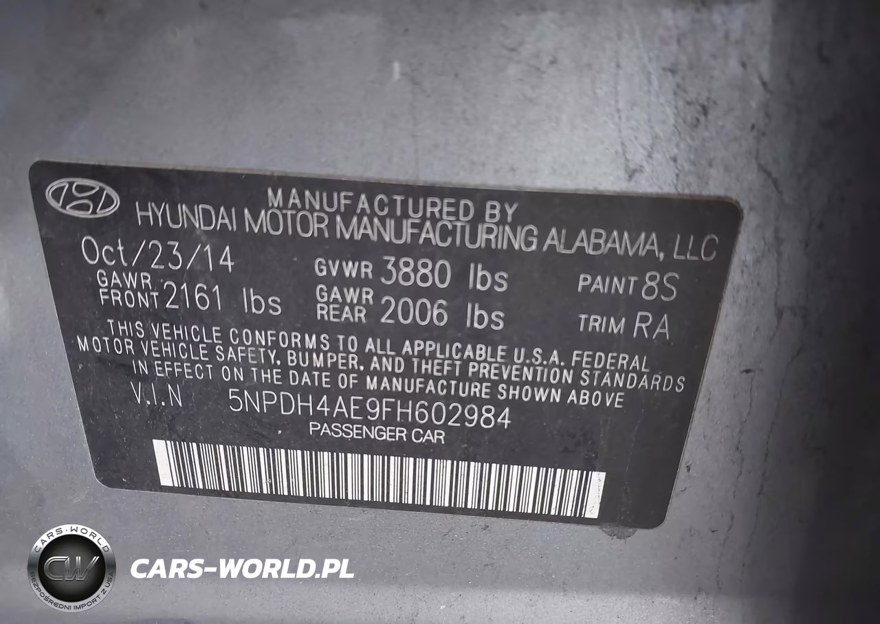 2015 Hyundai Elantra Se VIN:5NPDH4AE9FH602984 - 9