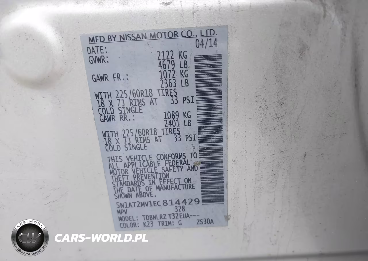 2014 Nissan Rogue Sl VIN:5N1AT2MV1EC814429 - 9
