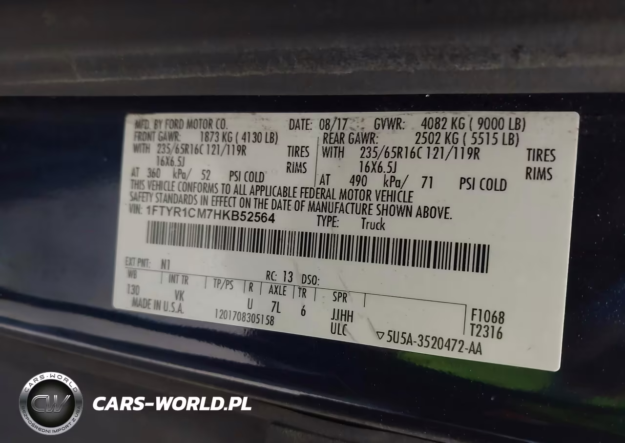 2017 Ford Transit-250 VIN:1FTYR1CM7HKB52564 - 9
