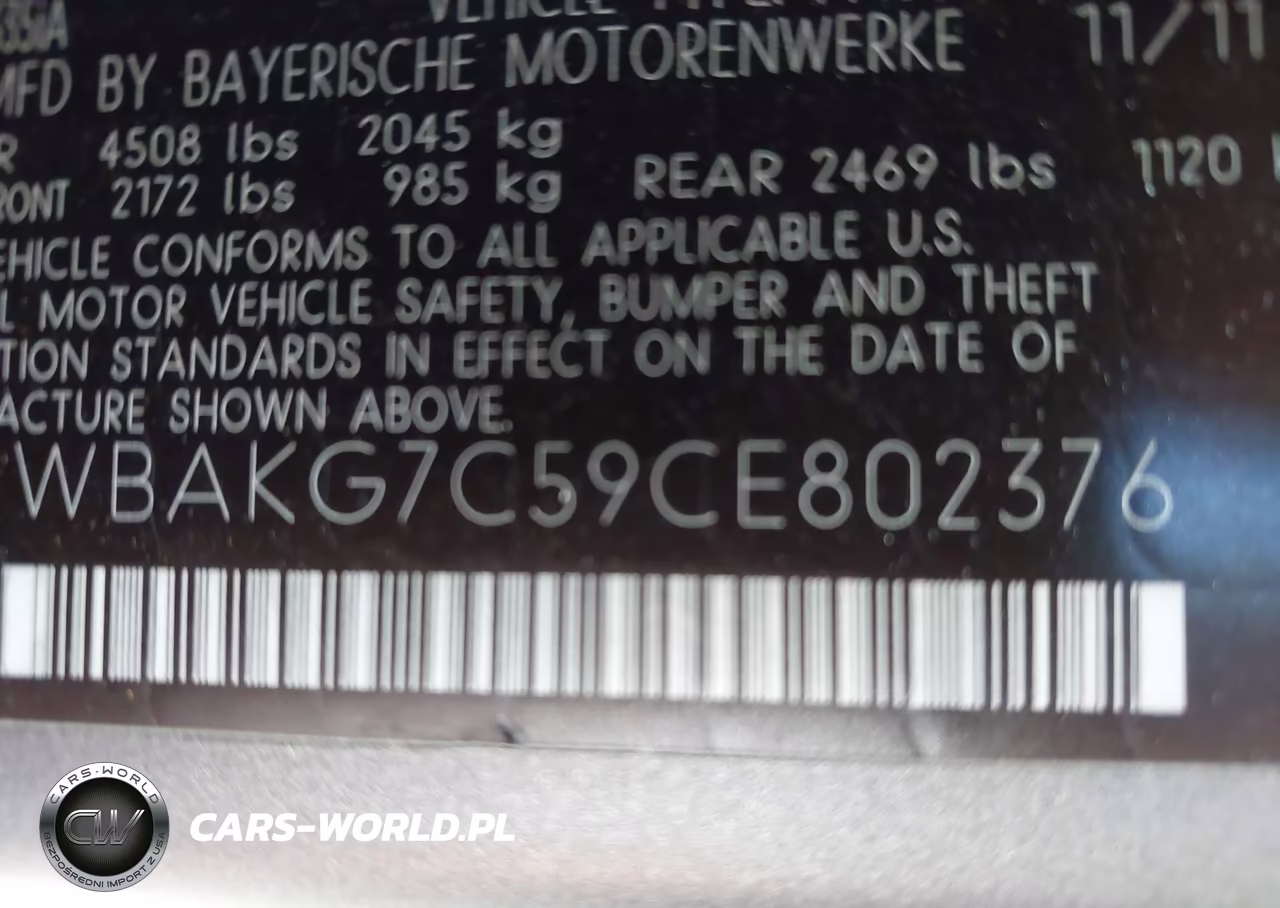 2012 BMW 335I VIN:WBAKG7C59CE802376 - 9