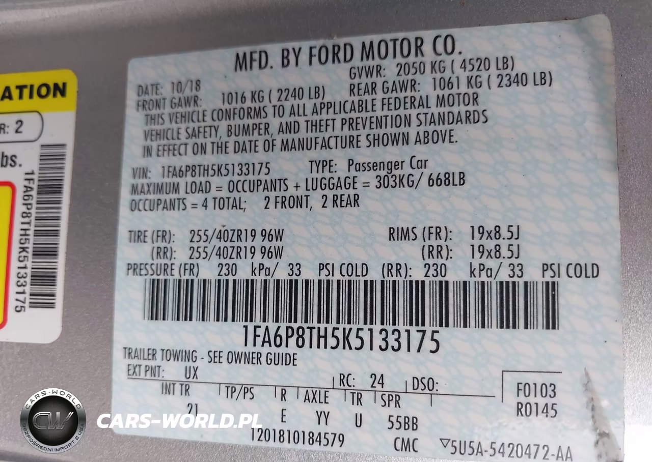 2019 Ford Mustang Ecoboost VIN:1FA6P8TH5K5133175 - 9