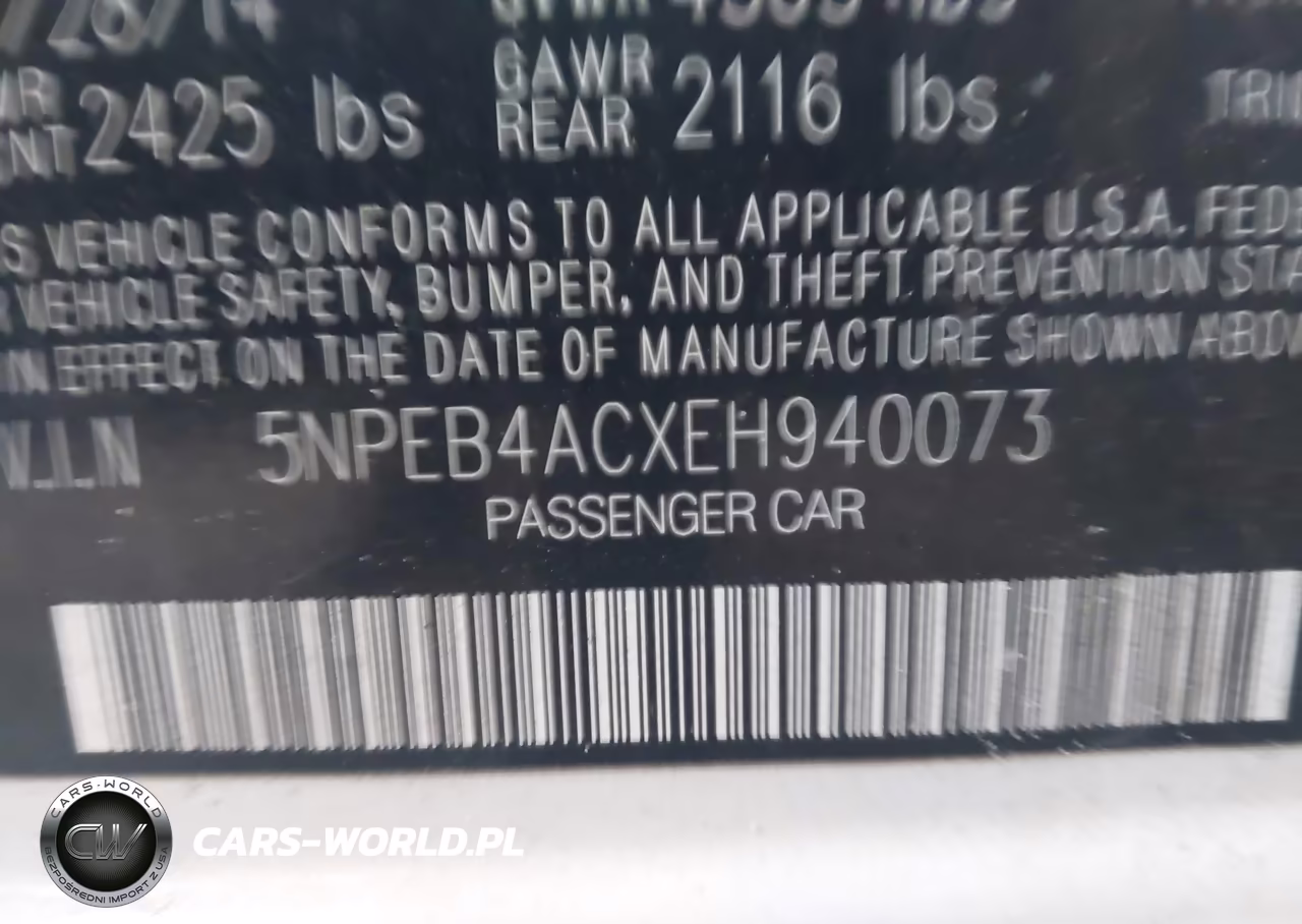 2014 Hyundai Sonata Gls VIN:5NPEB4ACXEH940073 - 9