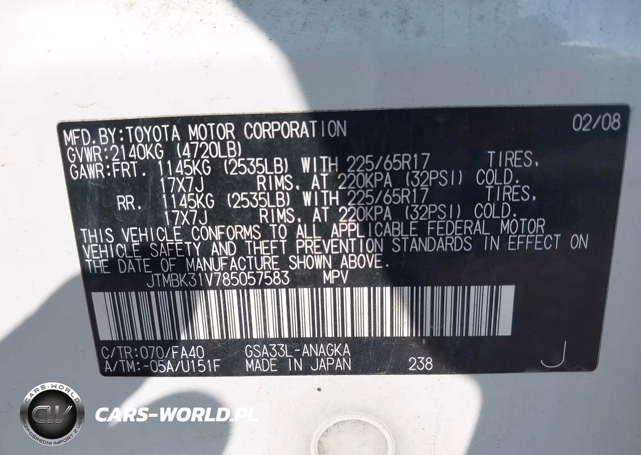 2008 Toyota Rav4 Limited V6 VIN:JTMBK31V785057583 - 9