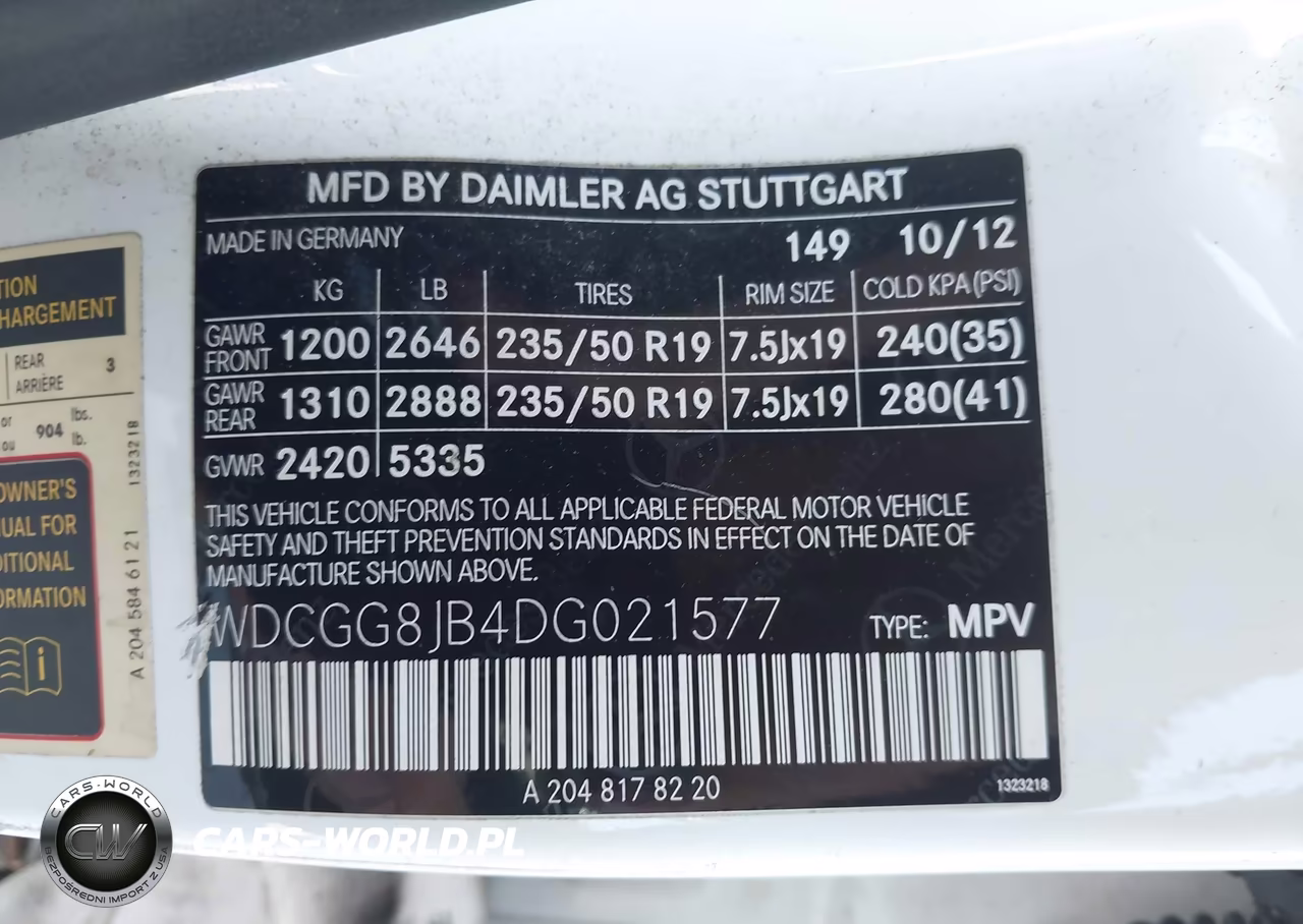 2013 Mercedes-Benz Glk 350 4Matic VIN:WDCGG8JB4DG021577 - 9