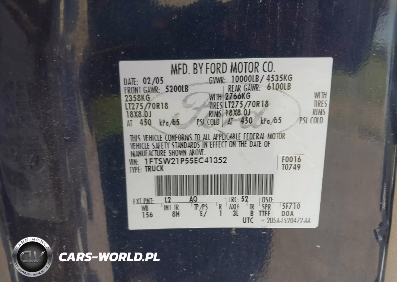 2005 Ford F-250 Lariat-Xl-Xlt VIN:1FTSW21P55EC41352 - 9