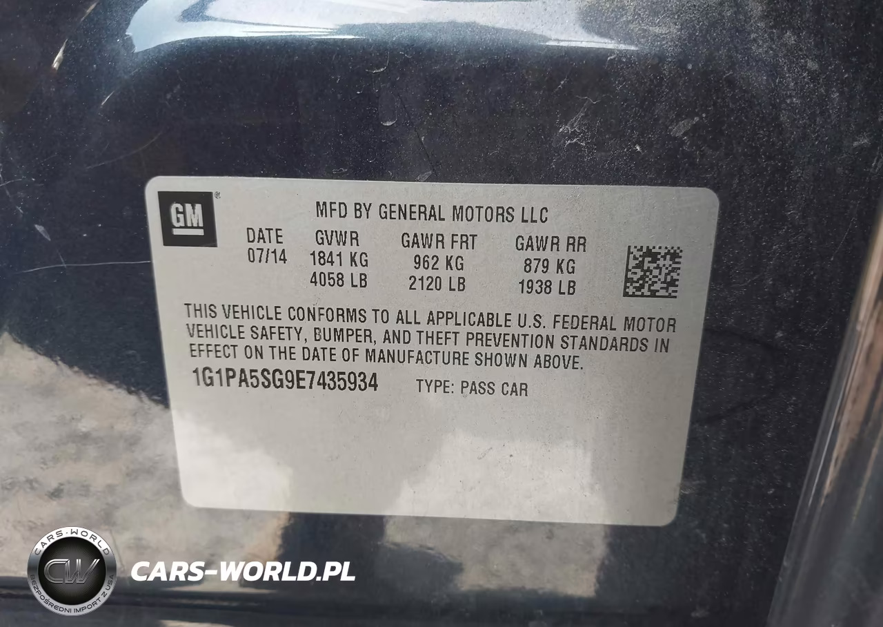 2014 Chevrolet Cruze Ls Auto VIN:1G1PA5SG9E7435934 - 9