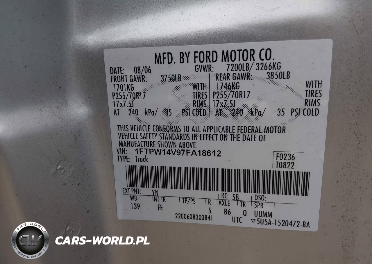 2007 Ford F-150 Fx4-Lariat-Xlt VIN:1FTPW14V97FA18612 - 9