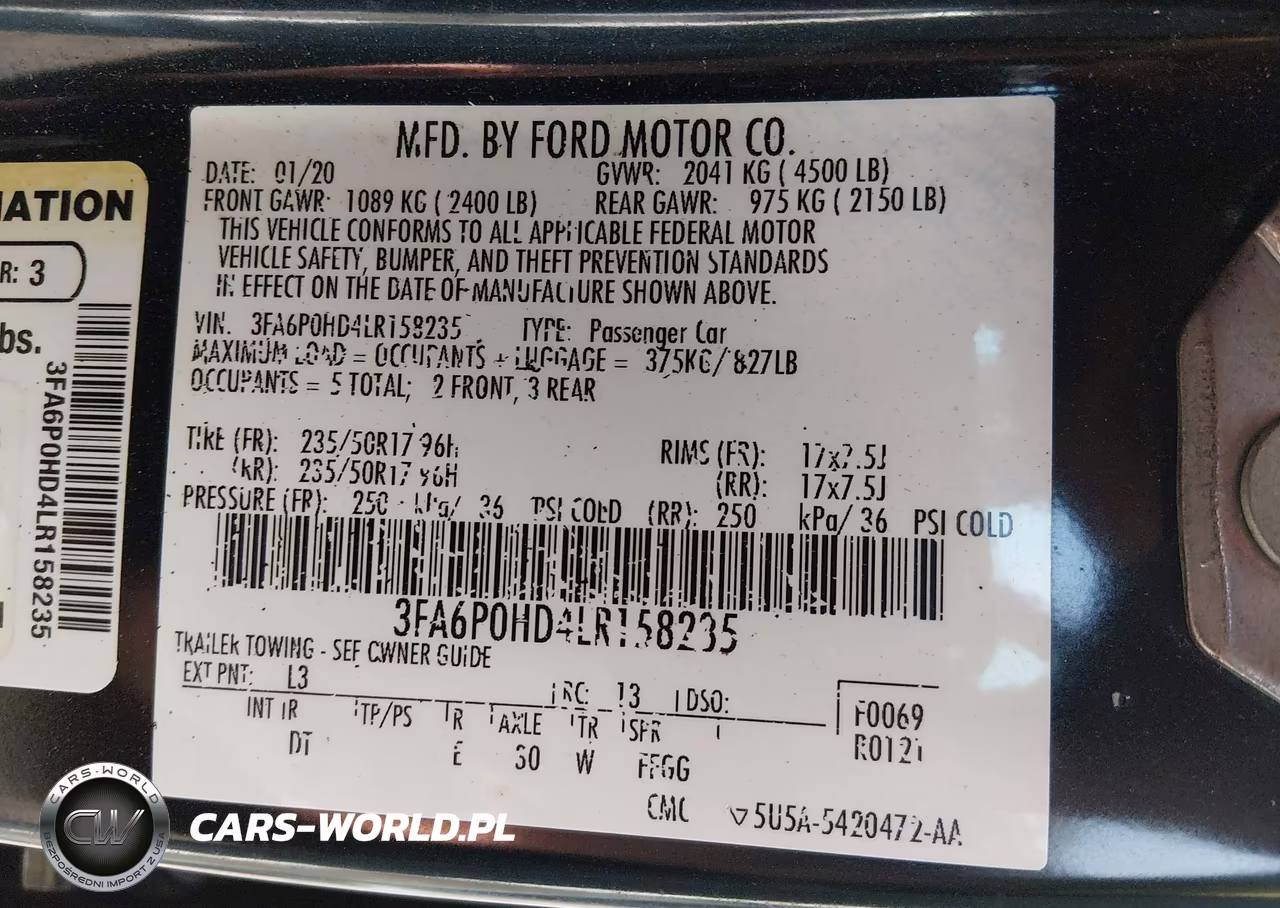2020 Ford Fusion Se VIN:3FA6P0HD4LR158235 - 9