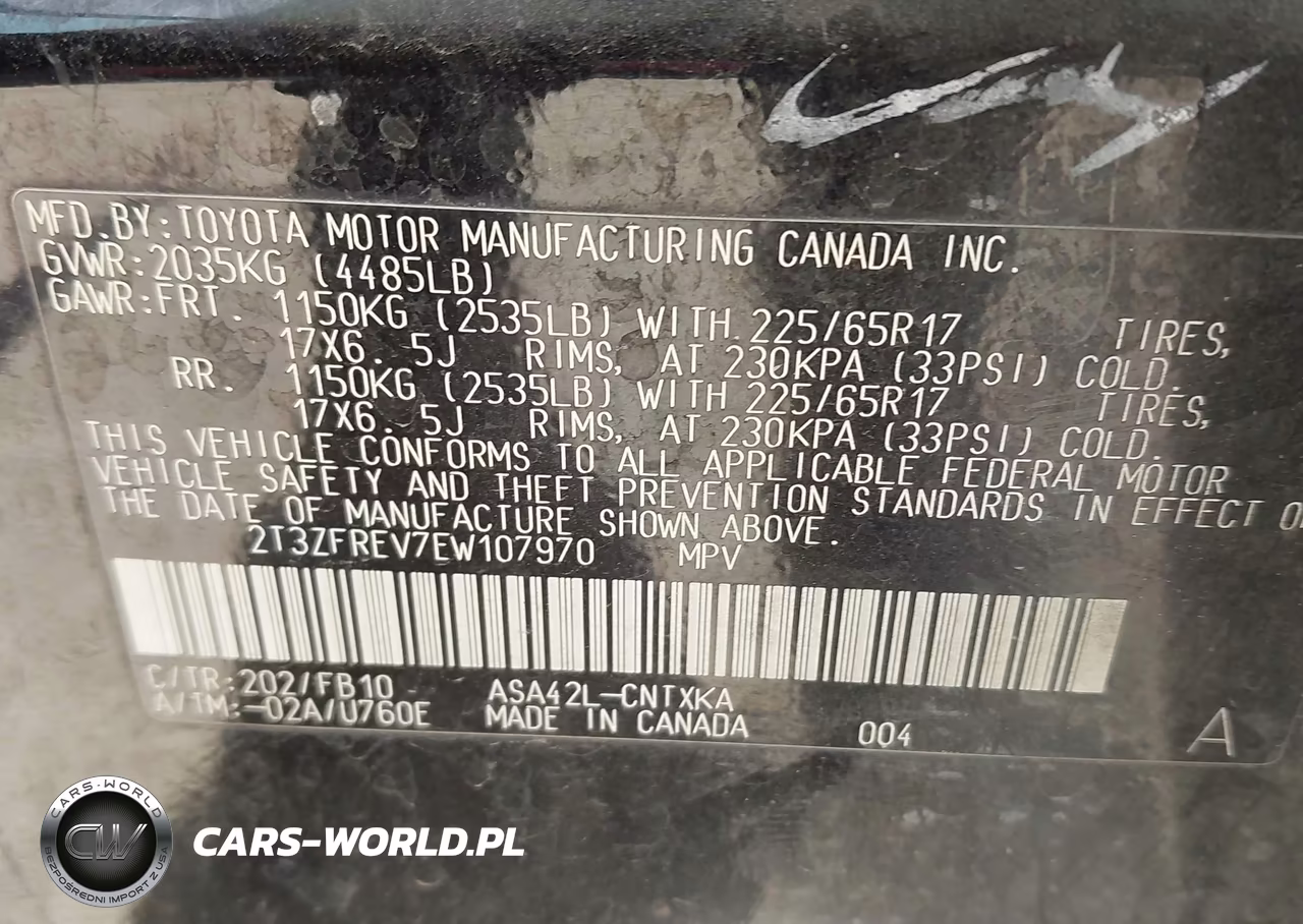 2014 Toyota Rav4 Le VIN:2T3ZFREV7EW107970 - 9