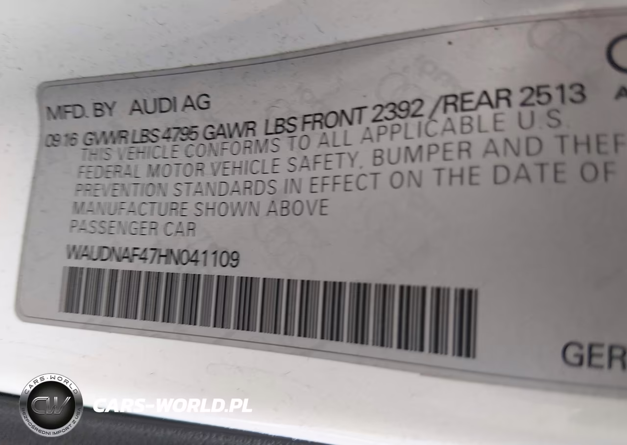 2017 Audi A4 2.0T Season Of Audi Premium VIN:WAUDNAF47HN041109 - 9