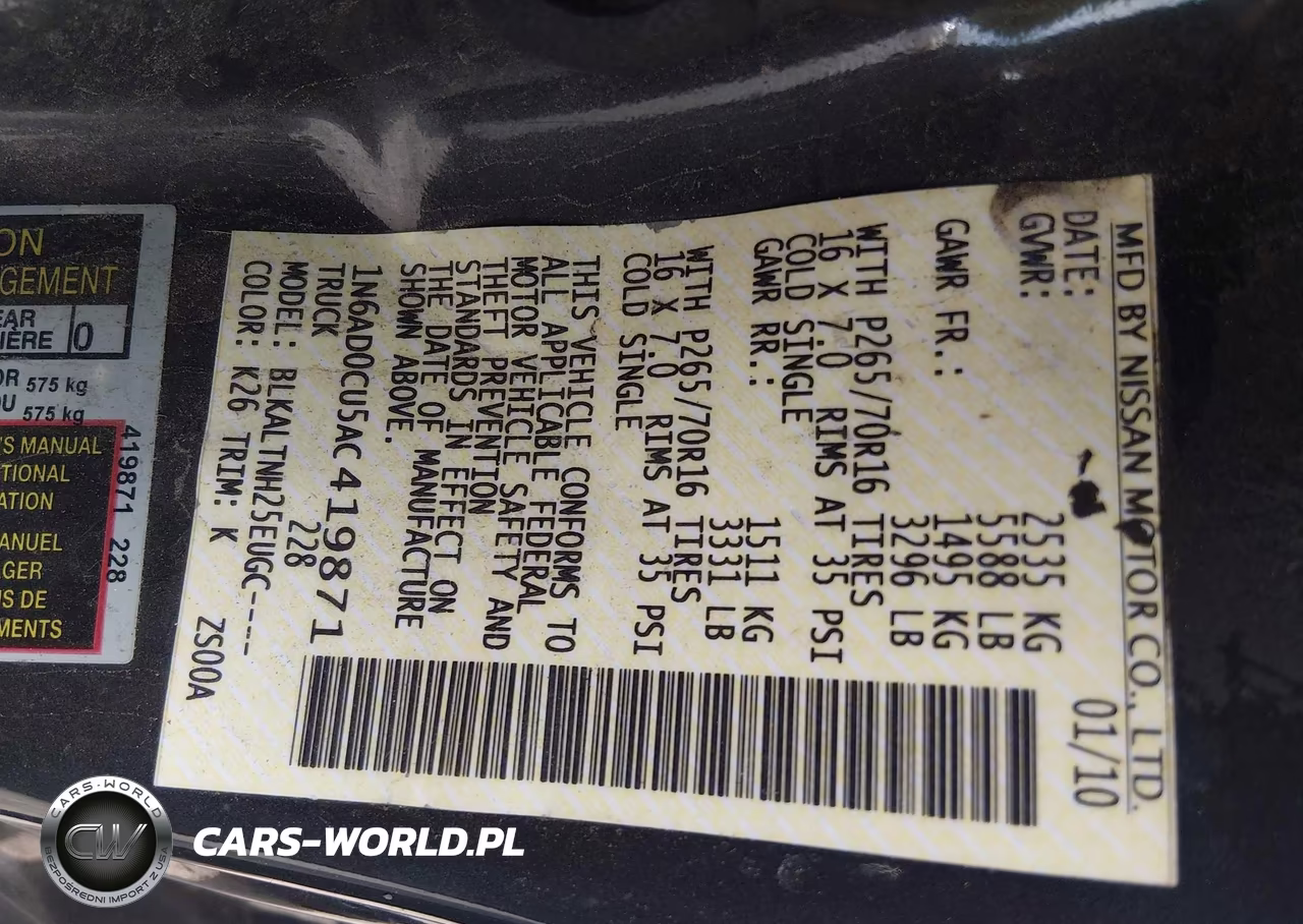 2010 Nissan Frontier Se VIN:1N6AD0CU5AC419871 - 9